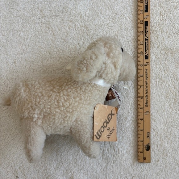 Vtg Stratton Woolex Sheep Plush Salesman Sample w/ Bell Ribbon Promotional gift - Picture 2 of 11